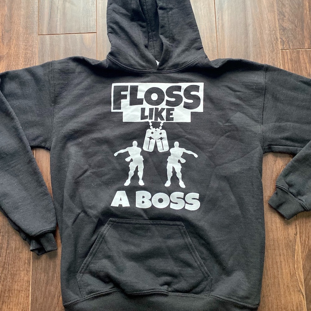 Floss Like A Boss Youth Hoodie | Black | XL EUC